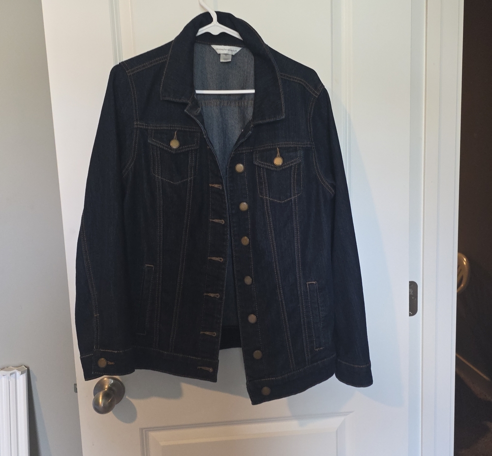 Christopher & Banks Dark Indigo Denim Jacket with Contrast Stitching